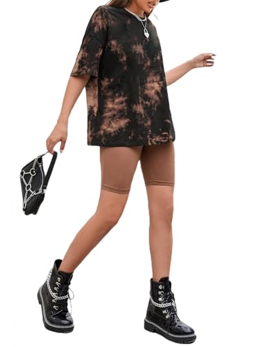 Image of Remidoo Women's Casual Oversized T Shirt Short Sleeve Graphic Tee Letter Tie Dye Shirts