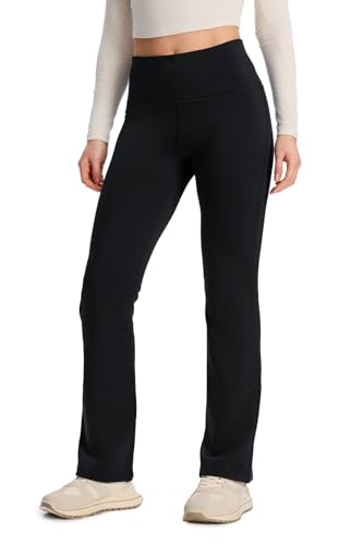 Yogipace Petite Womens CozyWarmth High Waisted Thick Fleece Lined Bootcut Pants Thermal Flare Leggings 27 Black Size XL