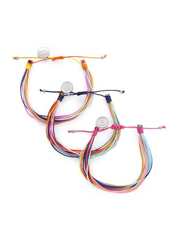Miniatura 3 de SINGULARU - Pack 3 Pulseras Forest Rainbow. Acero. Joyas Para Mujer.