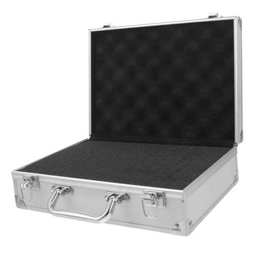 Portable Aluminum Toolbox with Handle Shockproof Storage Case for Tools and Documents Metal Briefcase Organizer for Home Office and Travel