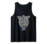 Skeleton Butterflies In My Stomach One Line Design Art Tank Top