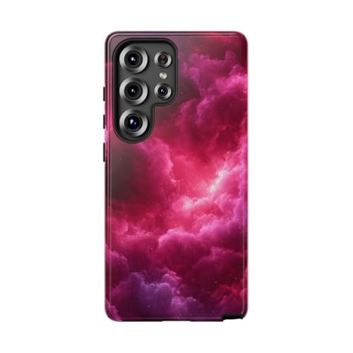 Coque compatible Samsung Galaxy S25 Ultra nuages rose bordeaux