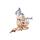 Calcomanía de paisaje de Inglaterra, calcomanía de paisaje de Inglaterra, mural de vinilo para garaje, restaurante, cafetería, hotel, decoración del hogar, 28 pulgadas