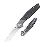 Kizer Grazioso Titanium& Carbon Fiber Pocket Knife, 20CV Steel EDC Knife, Flipper Knife with Clip,...