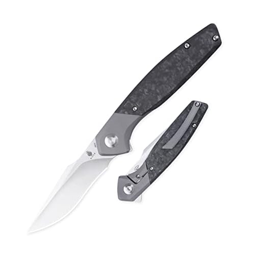 Kizer Grazioso Titanium& Carbon Fiber Pocket Knife, 20CV Steel EDC Knife, Flipper Knife with Clip, Ki4572A1