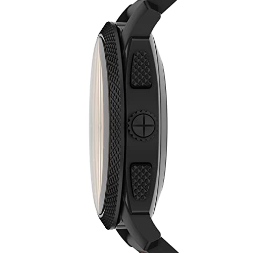 Fossil Machine Gen 6 Hybrid 45Mm Stainless Steel And Leather Smart Watch, Color: Black/Brown (Model: Ftw7068) #TOP2