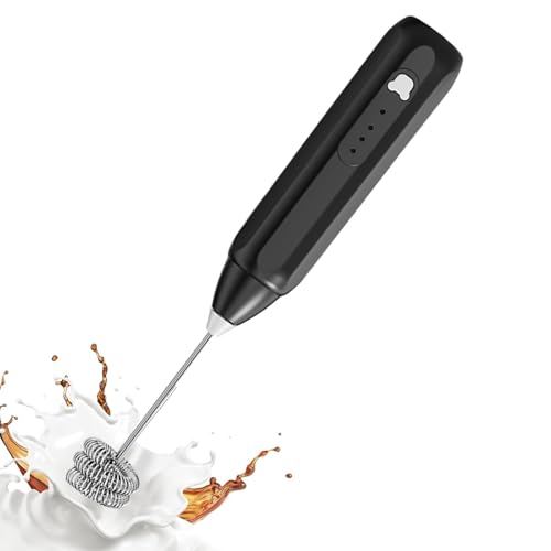 laxreheye Espumador De Leche Para Café | Mezclador Espumador De Café Ajustable De 3 Niveles,Mezclador Eléctrico Portátil Recargable Y Espumador,Recetas De Té De Huevo De Chocolate Caliente