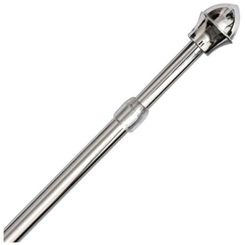 Maple Textiles Renaissance 12mm Extendable Metal Cafe Rod, Chrome, 55-85 Cm Cover