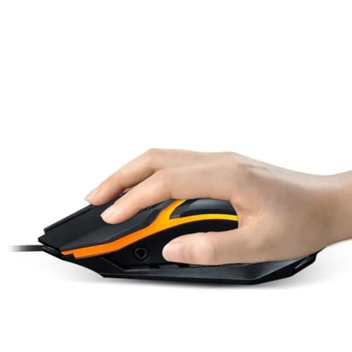 Image of Wired Gaming Mouse with LED Lighting, Ergonomic Design, Adjustable DPI, and 2 Buttons - High Precision USB Optical Mouse for PC & Laptop (Black)