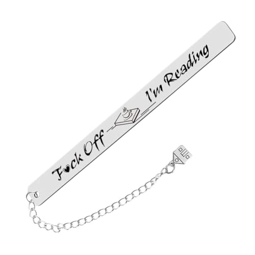 Marcapáginas de metal para regalo, grabado con texto en inglés 'I am Reading', colgante de hoja de acero, exquisito con caja de regalo para mujer