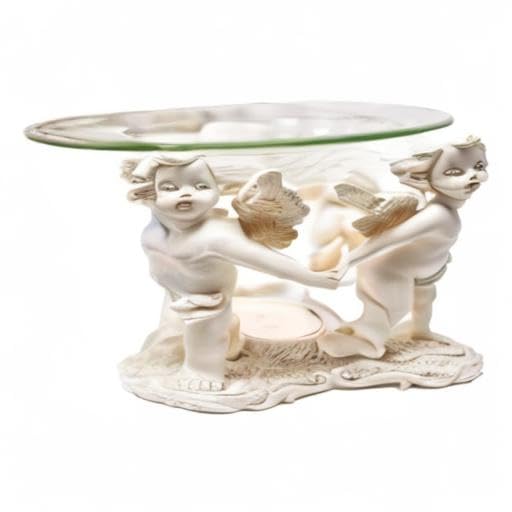 Mini Brucia Essenze in Ceramica con Lavorazione a Forma di Fiore - 7.5 cm