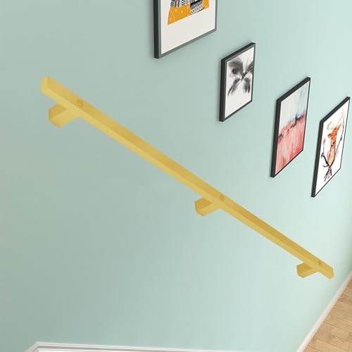 Support de rampe d'escalier en fer forgé doré 270cm pour mur - 2