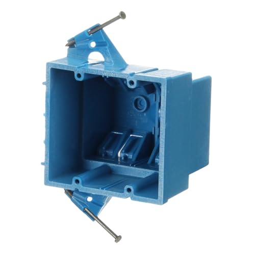 Carlon BH235A Switch/Outlet Box, New Work, 2 Gang, 3-7/8-Inch Length by 4-1/8-Inch Width by 3-1/2-Inch Depth, Blue