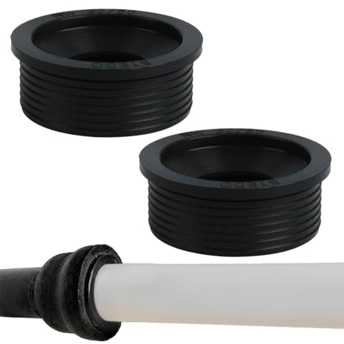 IZIHQA 2 Piezas Manguito De Goma Universal Para Tubo De Desagüe, Diámetro Exterior 51 Mm, Diámetro Interior 26-44 Mm, Manguito De Sifón De Rosetas De Desagüe (Negro,B)