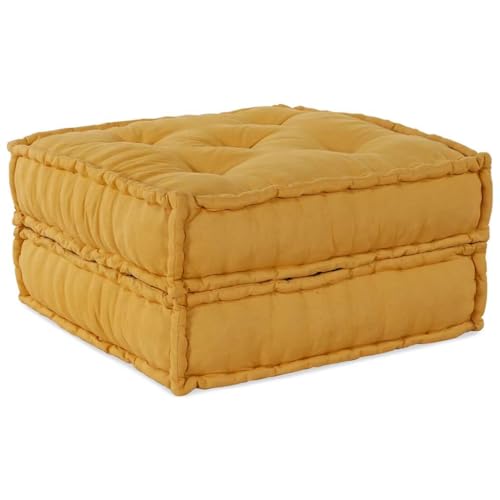 Qnhdfrt Sofá modular amarillo 70 x 70 x 36 cm de 100 % algodón con relleno reciclado diseño moderno para salón, habitación infantil, balcón y jardín