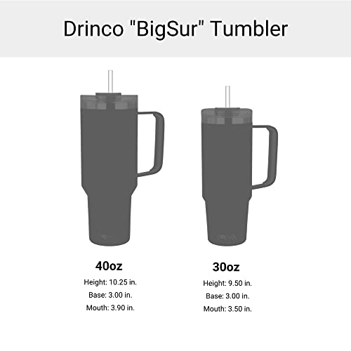 Drinco 40Oz 30 Oz Tumbler With Handle, Straw Lid, Insulated Stainless Steel Travel Mug Water Bottle Ice Coffee Cup For Cold And Hot, Bigsur (30Oz, Peach) #TOP5