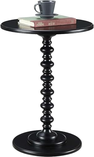 Image of VASIL MART Wooden Round Bed Side Table End Table, Side Table, Night Stand Beah Table for Living Room Bedroom (Black)