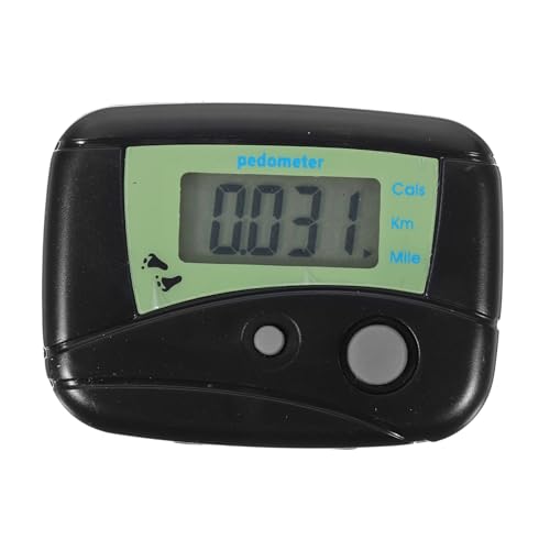Happyyami Portable LCD Display Digital Pedometer Multi Functional Calorie Counter with Built Pocket Clip for Steps Distance Miles Calories Tracking Black