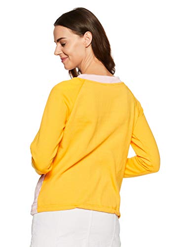Image of Belle Fille Women's Fleece Jacket (BFJT-4145-L Yellow and Pink L)