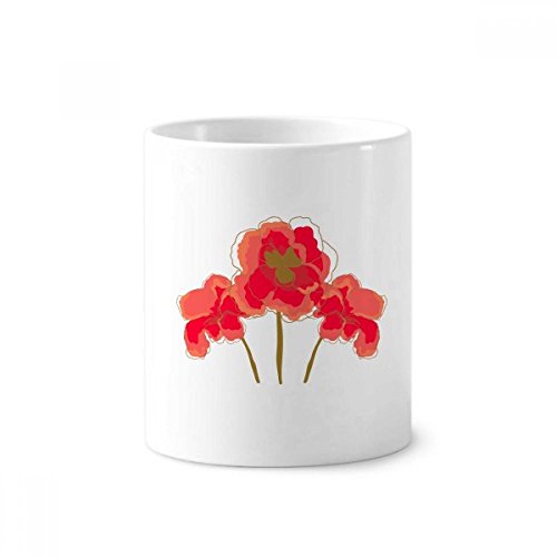 Cadeau 350ml céramique blanche avec peinture pavot pour anniversaire