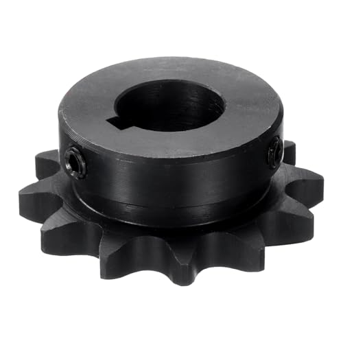 Image of uxcell #40 Chain Roller Sprocket B Type, 3 /4 inch Bore 14 Tooth Single Strand Chain Sprocket, Carbon Steel, Keyway with Set Screws