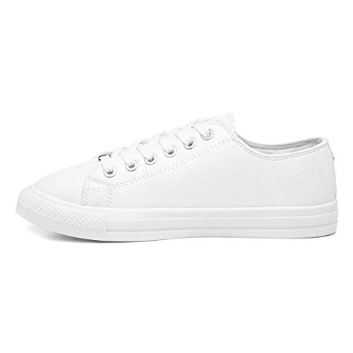 Lilley Polly Womens White Lace Up Casual Shoe - Size 5 UK - White - Image 4