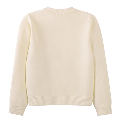 Danny D Girls Beaded Knit Cardigan Solid Short Style Front Button Closure Sweater Long Sleeve Elegant Outwear Coat Jacket3