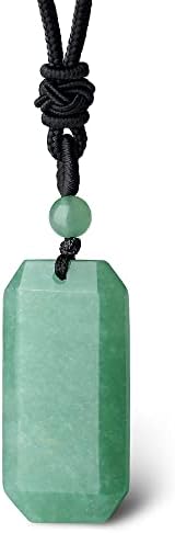 MAIBAOTA Necklace for Men Women Green Aventurine Healing Crystal Stones Pendant Necklace Adjustable Rope Natural Gemstone Necklace Jewelry