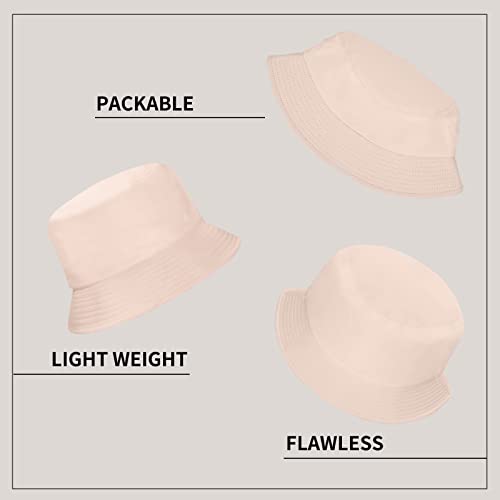 Image of Rosoz 1 & 2 Pack Bucket Hat for Women Men Summer Travel Beach Sun Hat Outdoor Cap Unisex Bucket Hats