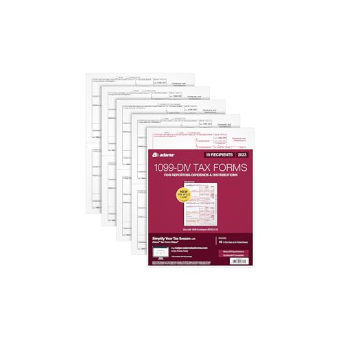 Adams 2023 1099-DIV Tax Forms, 10-Pack (STAX5DV-23) by Adams