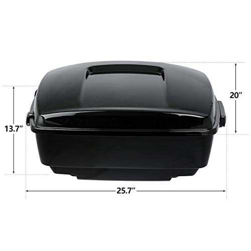 XFMT 13.7\" King Tour Pack Luggage Trunk W/Wrap Around Backrest Pad For Harley Touring Road King, Road Glide, Street Glide, Electra Glide, Ultra-Classic 2014-2020 - Thumbnail 7