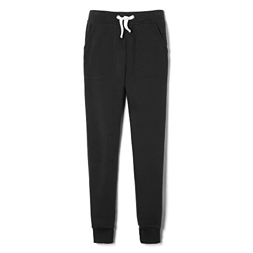 French Toast Boys' Big Fleece Jogger, Black, L (10/12)
