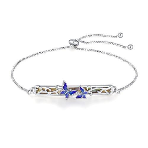 Image of Dragonfly Bracelet 925 Sterling Silver Butterfly Bracelet Adjustable Celtic Moon Bracelet Irish Celtic Jewelry Gifts for Women