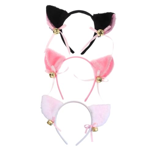 HOLIDYOYO 3 個 耳 ヘッドバンド かわいい ヘアバンド 耳 ヘア 女の子用 かわいい 耳 ヘア パーティー ヘッド 女の子 ヘア アク
