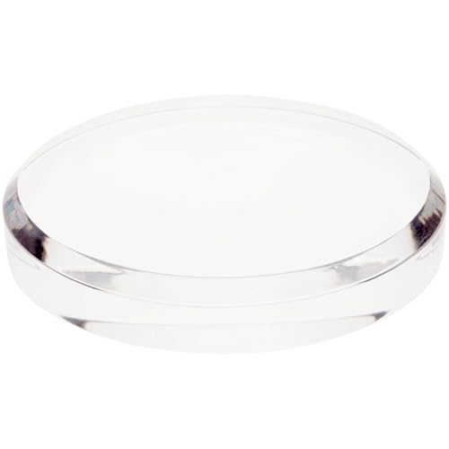 Plymor 6" W x 6" D x 1" H Clear Acrylic Round Display Base (3 Pack)