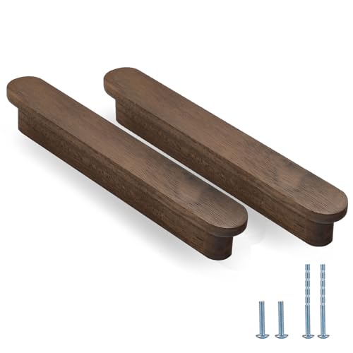 Evionlin 3 3/4 in Walnut Wood Kitchen pulls cabinets Handles