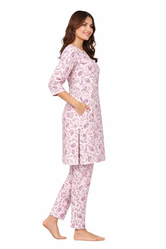 Image of Duchess Women's Pure Cotton Printed Long Length Night Suit Set