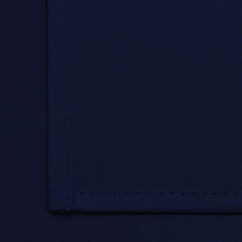 Yakamok Thermal Insulated Grommet Blackout Curtains for Bedroom, 45 Inch Length Light Blocking Blackout Drapes for Living Room, Navy Blue, 38W x 45L, 2 Panels