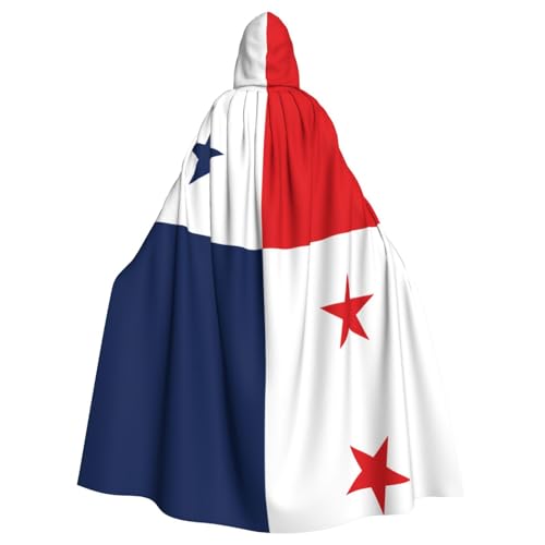 QAZWZML Capa con capucha de Halloween con estampado de bandera de Panamá, Pascua, carnaval, capa de cosplay, baile de máscaras y fiesta temática.
