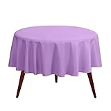 Gee Di Moda Round Tablecloth - 108 Inch Lavender Round Table Cloth for 48 to 72 Inch Round Tables - Heavy Duty Washable Fabric - for Buffet Table, Holiday Party, Dinner, Wedding & Baby Shower