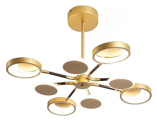 Luminaire suspendu à LED doré dimmable pour plafond de salon et salle à manger