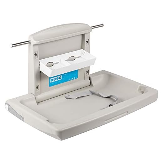 VEVOR Cambiador Bebe Pared Cambiador Bebe Plegable Pared 33,5x22,4x18,5" Cambiadores de Pared Cambiador de Pañales de Pared Horizontal Gris Cambiador de Pared HDPE, para Baños Públicos o Privados