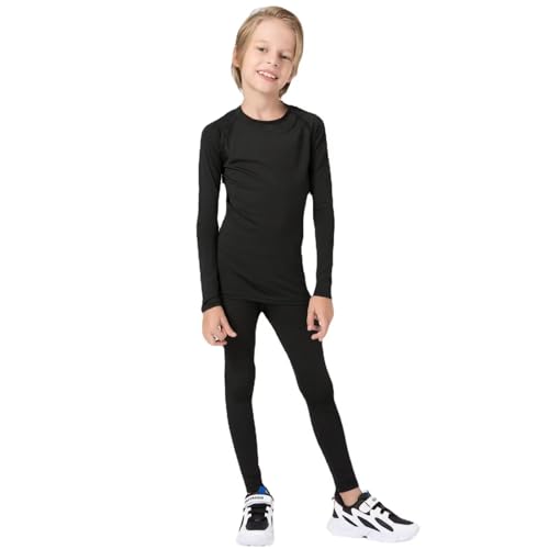 Couches de base thermiques enfants garçons et ensemble de compression de sport