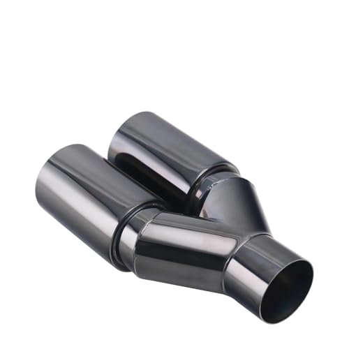 Tubo de escape universal de acero inoxidable doble salida de 76 mm para coche 5