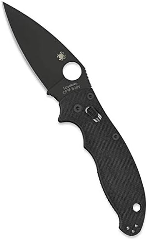 Spyderco Manix 2 Signature Knife with 3.37" CPM S30V Black Steel Blade and Durable Black G-10 Handle - PlainEdge - C101GPBBK2