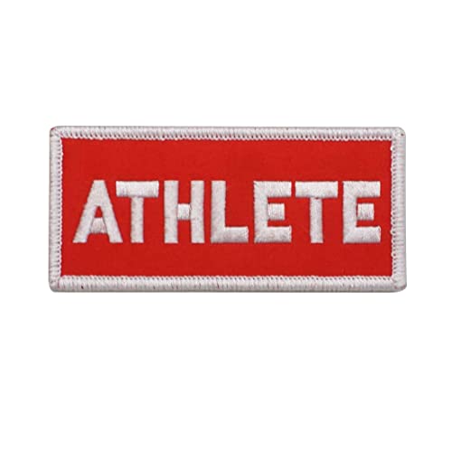 2 Piezas Parches bordados con etiqueta de atleta y respaldo de gancho