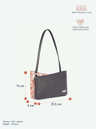Image of ZOUK Kiya Small Shoulder Bag for Women - Dual-Sided Shoulder Bag with Criss-Cross Design| Handcrafted Purse with Dual Zipper Compartments & Water-Resistant Lining |