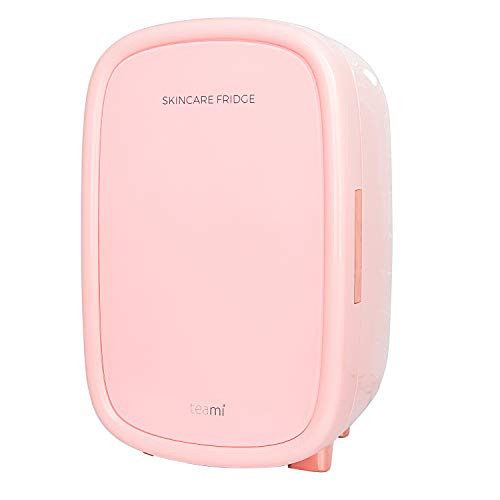 Teami Pink Mini Fridge 12L for Skincare - Increase Effectiveness By Cooling - Mini Refrigerator for Bedroom or Bathroom Extends Shelf Life of Cosmetic Beauty & Skin Care Products