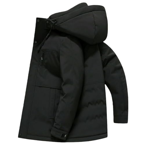 Chaqueta de plumón para hombre de mediana edad con capucha desmontable