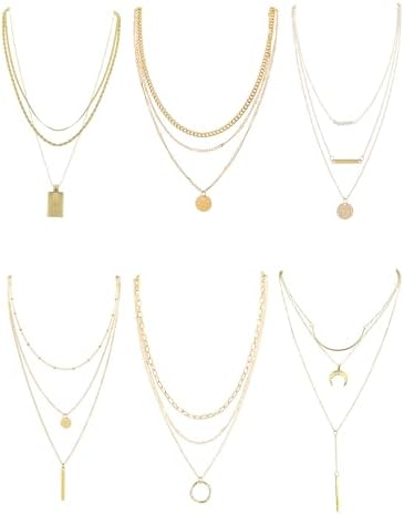 Estune 6 Pcs Turquoise Jewelry for Women Western Jewelry Boho Nec...